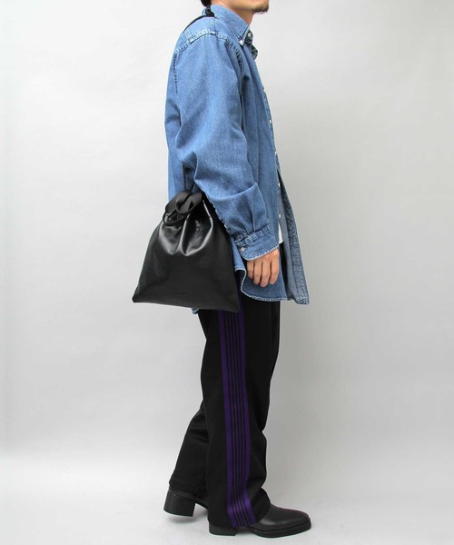 glabella（グラベラ）の「2WAY PU 巾着バッグ（ハンドバッグ・ショルダーバッグ）（ショルダーバッグ・メンズ・ブラック・FREE）」の14枚目の写真