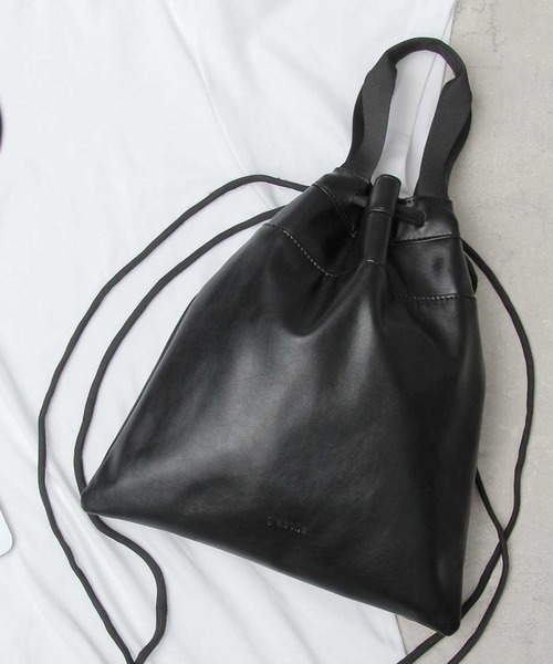 glabella（グラベラ）の「2WAY PU 巾着バッグ（ハンドバッグ・ショルダーバッグ）（ショルダーバッグ・メンズ・ブラック・FREE）」の21枚目の写真