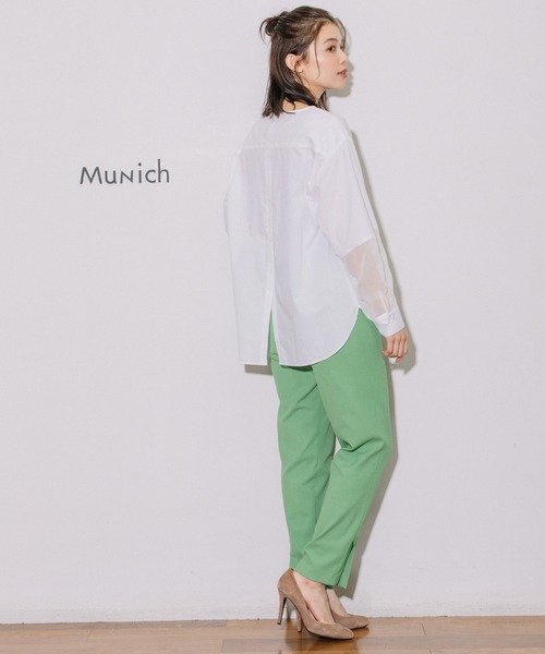 Munich（ミューニック）の「コットンシルク×オーガンジードッキングブラウス（シャツ/ブラウス・レディース・ホワイト/ブラック/ライトベージュ・FREE）」の15枚目の写真