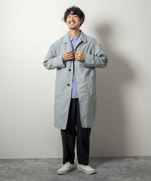 NOLLEY'S goodman(ノーリーズグッドマン)の「【WORK ABOUT/ワークアバウト】WIND SURF COAT ステンカラーコート 撥水加工(ステンカラーコート・メンズ・ブラック/ブルーグレー/マスタード・MEDIUM/SMALL/LARGE)」の10枚目の写真