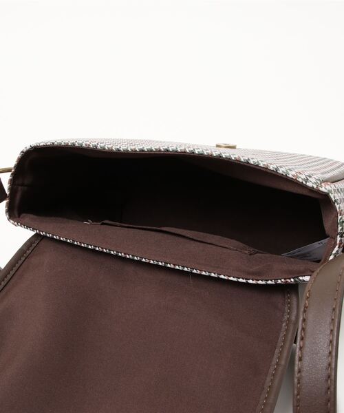 ehka sopo(エヘカソポ)の「チェックパイピングショルダーバッグ(ショルダーバッグ・レディース・キャメル/ダークブラウン/ベージュ/ブラウン・フリ-)」の8枚目の写真