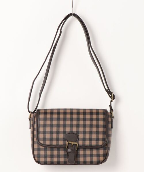 ehka sopo(エヘカソポ)の「チェックパイピングショルダーバッグ(ショルダーバッグ・レディース・キャメル/ダークブラウン/ベージュ/ブラウン・フリ-)」の14枚目の写真