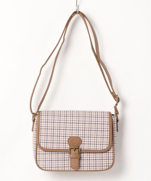 ehka sopo(エヘカソポ)の「チェックパイピングショルダーバッグ(ショルダーバッグ・レディース・キャメル/ダークブラウン/ベージュ/ブラウン・フリ-)」の12枚目の写真