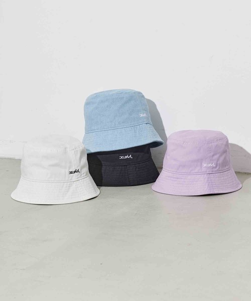 X-girl（エックスガール）の「BASIC BUCKET HAT/ベーシック　バケットハット（ハット・レディース・ホワイト/ブラック/ライトインディゴブルー/ライトパープル・ONE SIZE）」の21枚目の写真