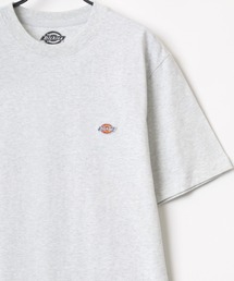 Dickies/ディッキーズ オーバーサイズ ミニロゴワッペン ワンポイント刺繍 半袖Tシャツ/リブライン リンガーT/レディース メンズ