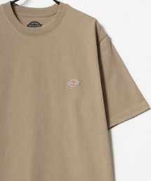 Dickies/ディッキーズ オーバーサイズ ミニロゴワッペン ワンポイント刺繍 半袖Tシャツ/リブライン リンガーT/レディース メンズ