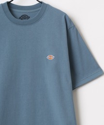 Dickies/ディッキーズ オーバーサイズ ミニロゴワッペン ワンポイント刺繍 半袖Tシャツ/リブライン リンガーT/レディース メンズ