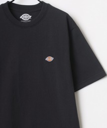 Dickies/ディッキーズ オーバーサイズ ミニロゴワッペン ワンポイント刺繍 半袖Tシャツ/リブライン リンガーT/レディース メンズ