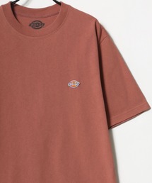 Dickies/ディッキーズ オーバーサイズ ミニロゴワッペン ワンポイント刺繍 半袖Tシャツ/リブライン リンガーT/レディース メンズ