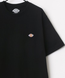 Dickies/ディッキーズ オーバーサイズ ミニロゴワッペン ワンポイント刺繍 半袖Tシャツ/リブライン リンガーT/レディース メンズ