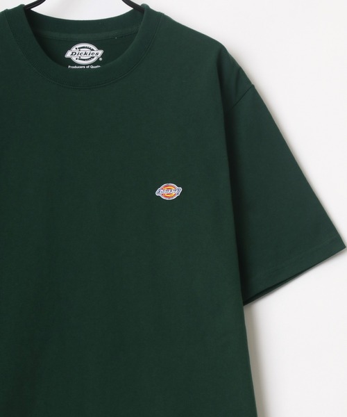 Dickies（ディッキーズ）の「Dickies/ディッキーズ オーバーサイズ ミニロゴワッペン ワンポイント刺繍 半袖Tシャツ/リブライン リンガーT/レディース メンズ（Tシャツ/カットソー・メンズ・ホワイト/ブラック/ダークグリーン/サックスブルー/オートミール/ブラック系その他/ベージュ系その他/グリーン系その他/ブルー系その他/スミクロ/ベージュ系その他2/オレンジ/ベージュ/ホワイト系その他/ブラック系その他2・M/L/XL）」の11枚目の写真