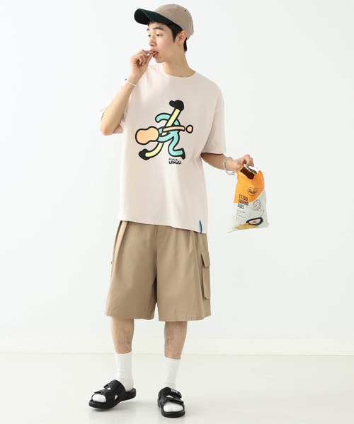 YUYA × BeAMS DOT(ユウヤバイビームスドット)の「YUYA × BeAMS DOT / “YURU” アート Tシャツ(Tシャツ/カットソー・メンズ・ベージュ/マスタード・MEDIUM/LARGE)」の8枚目の写真
