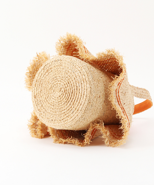 kakatoo(カカトゥ)の「KAKATOO ラフィアフリルカゴバッグ(かごバッグ・レディース・オレンジ・FREE)」の14枚目の写真