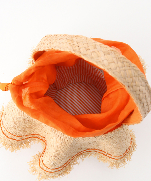 kakatoo(カカトゥ)の「KAKATOO ラフィアフリルカゴバッグ(かごバッグ・レディース・オレンジ・FREE)」の15枚目の写真