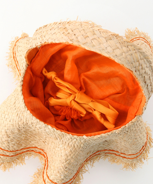 kakatoo(カカトゥ)の「KAKATOO ラフィアフリルカゴバッグ(かごバッグ・レディース・オレンジ・FREE)」の16枚目の写真