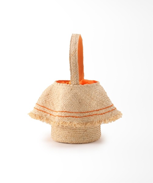 kakatoo(カカトゥ)の「KAKATOO ラフィアフリルカゴバッグ(かごバッグ・レディース・オレンジ・FREE)」の4枚目の写真