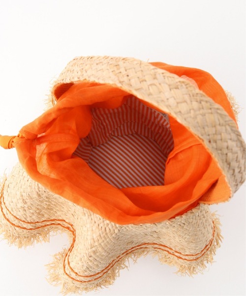 kakatoo(カカトゥ)の「KAKATOO ラフィアフリルカゴバッグ(かごバッグ・レディース・オレンジ・FREE)」の3枚目の写真