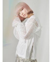 merry jenny | floralショートシアーブラウス(シャツ/ブラウス)