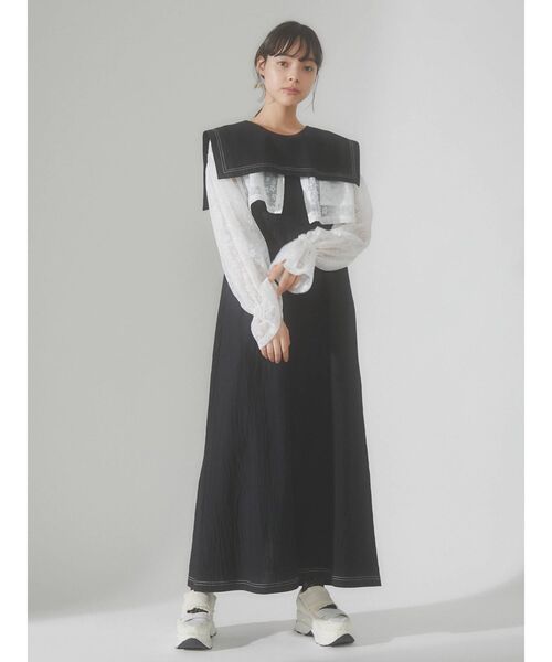 merry jenny（メリージェニー）の「floralショートシアーブラウス（シャツ/ブラウス・レディース・ブラック/オフホワイト/アイボリー・FREE）」の15枚目の写真