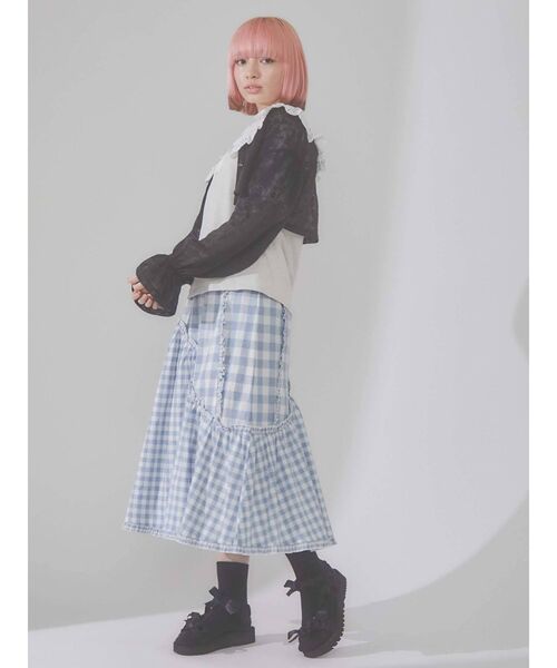 merry jenny（メリージェニー）の「floralショートシアーブラウス（シャツ/ブラウス・レディース・ブラック/オフホワイト/アイボリー・FREE）」の18枚目の写真