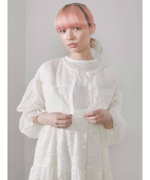 merry jenny（メリージェニー）の「floralショートシアーブラウス（シャツ/ブラウス・レディース・ブラック/オフホワイト/アイボリー・FREE）」の16枚目の写真