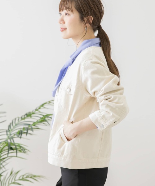 URBAN RESEARCH Sonny Label（アーバンリサーチサニーレーベル）の「ノーカラーコットンジャケット（デニムジャケット・レディース・オフホワイト/インディゴブルー/グレー系その他・FREE）」の16枚目の写真