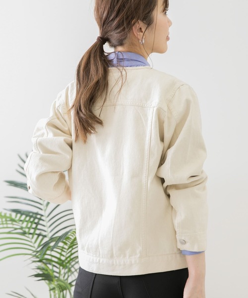 URBAN RESEARCH Sonny Label（アーバンリサーチサニーレーベル）の「ノーカラーコットンジャケット（デニムジャケット・レディース・オフホワイト/インディゴブルー/グレー系その他・FREE）」の20枚目の写真