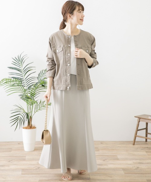 URBAN RESEARCH Sonny Label（アーバンリサーチサニーレーベル）の「ノーカラーコットンジャケット（デニムジャケット・レディース・オフホワイト/インディゴブルー/グレー系その他・FREE）」の8枚目の写真