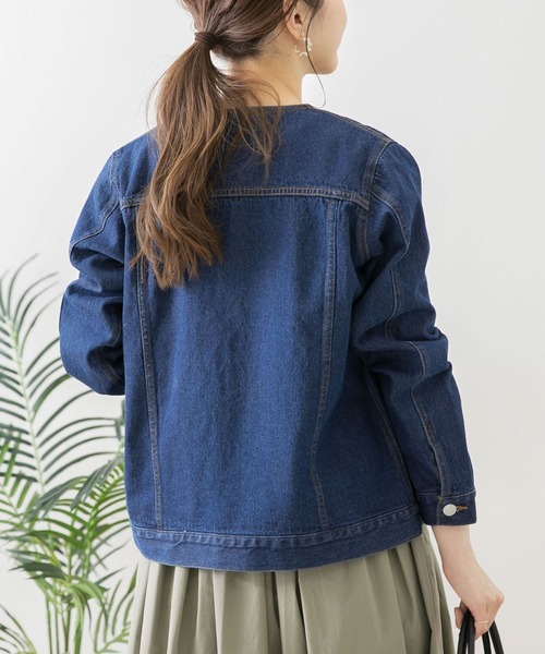 URBAN RESEARCH Sonny Label（アーバンリサーチサニーレーベル）の「ノーカラーコットンジャケット（デニムジャケット・レディース・オフホワイト/インディゴブルー/グレー系その他・FREE）」の9枚目の写真
