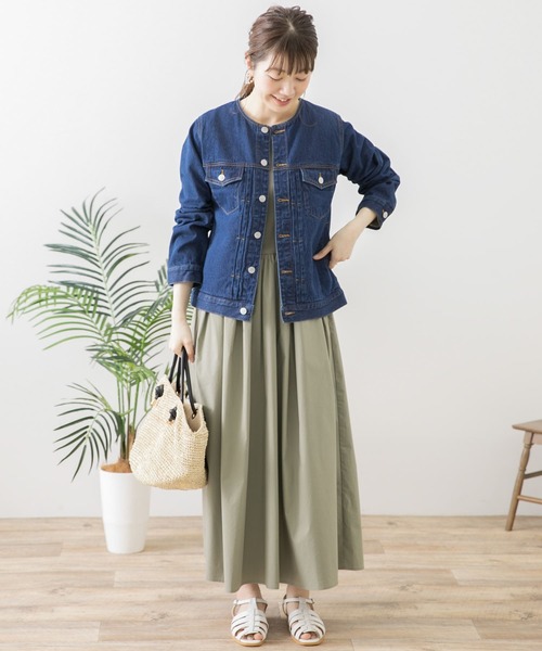 URBAN RESEARCH Sonny Label（アーバンリサーチサニーレーベル）の「ノーカラーコットンジャケット（デニムジャケット・レディース・オフホワイト/インディゴブルー/グレー系その他・FREE）」の5枚目の写真