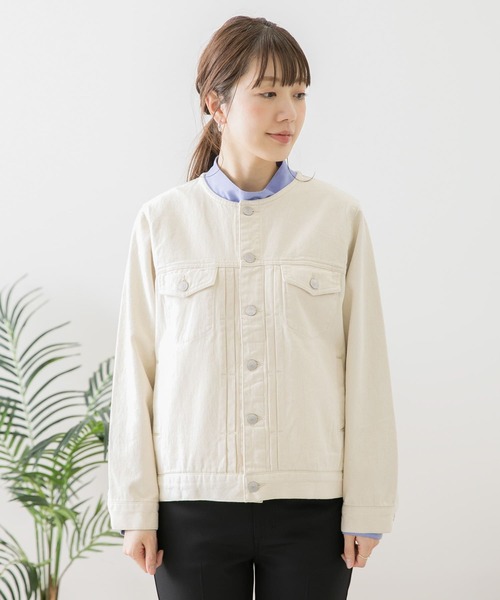 URBAN RESEARCH Sonny Label（アーバンリサーチサニーレーベル）の「ノーカラーコットンジャケット（デニムジャケット・レディース・オフホワイト/インディゴブルー/グレー系その他・FREE）」の17枚目の写真