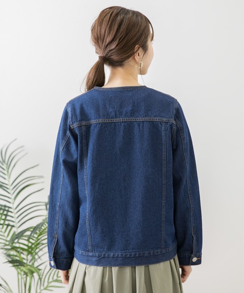 URBAN RESEARCH Sonny Label（アーバンリサーチサニーレーベル）の「ノーカラーコットンジャケット（デニムジャケット・レディース・オフホワイト/インディゴブルー/グレー系その他・FREE）」の18枚目の写真