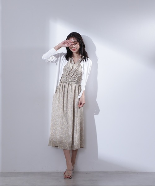NATURAL BEAUTY BASIC(ナチュラルビューティーベーシック)の「レーヨンナイロン16Gカーディガン(カーディガン/ボレロ・レディース・ブラック/オフホワイト/オレンジ/グリーン・MEDIUM)」の10枚目の写真