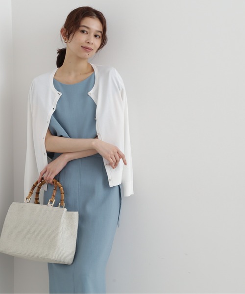 NATURAL BEAUTY BASIC(ナチュラルビューティーベーシック)の「レーヨンナイロン16Gカーディガン(カーディガン/ボレロ・レディース・ブラック/オフホワイト/オレンジ/グリーン・MEDIUM)」の13枚目の写真