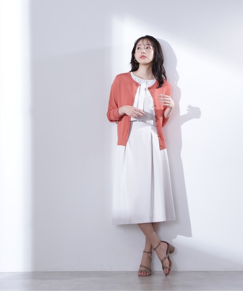 NATURAL BEAUTY BASIC(ナチュラルビューティーベーシック)の「レーヨンナイロン16Gカーディガン(カーディガン/ボレロ・レディース・ブラック/オフホワイト/オレンジ/グリーン・MEDIUM)」の22枚目の写真