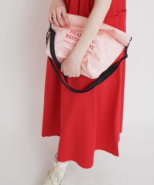 I am I in fact...（アイアムアイインファクト）の「THANK YOU RESTAURANT paper bag（ショルダーバッグ・レディース・ベージュ/ピンク・FREE）」の19枚目の写真