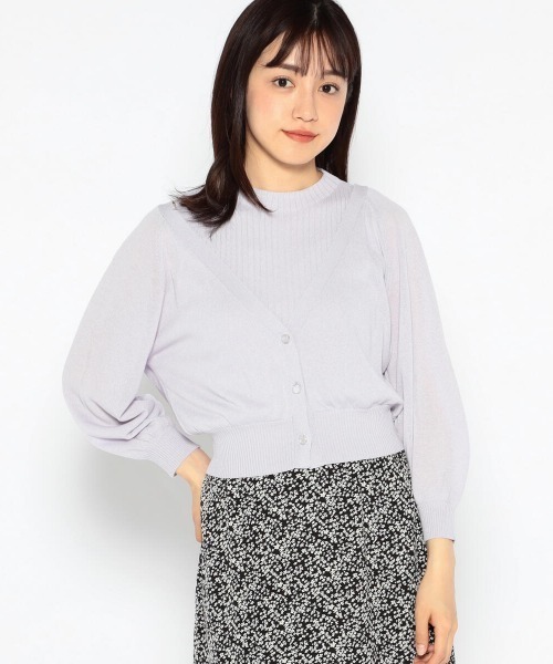 MISCH MASCH(ミッシュマッシュ)の「Vネックシアーニットアンサンブル(アンサンブル・レディース・ラベンダー/ピンク/ライトブルー/ホワイト・MEDIUM)」の4枚目の写真