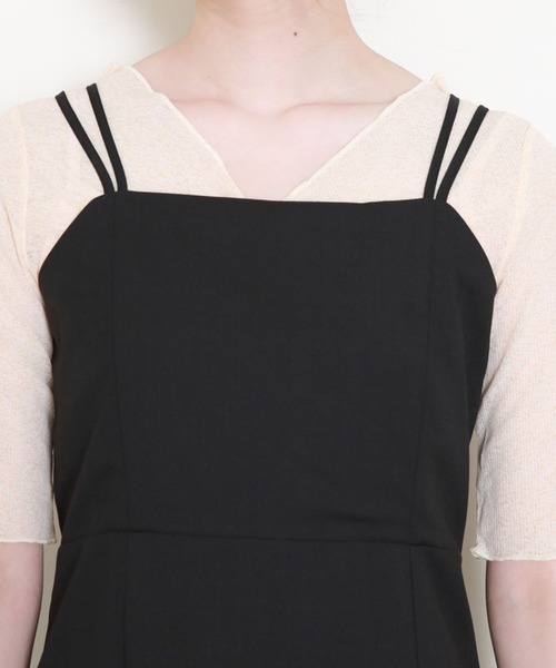 archives（アルシーヴ）の「Ｂａｃｋリボンスリットキャミワンピース（ワンピース・レディース・ブラック/アイボリー/ブルーグレー・MEDIUM）」の14枚目の写真