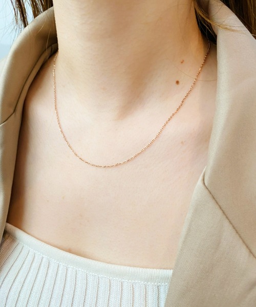 iso(イソ)の「金属アレルギー対応/1mmシアーチェーン シンプルネックレス/サージカルステンレス(ネックレス・レディース・ピンク/シルバー/ゴールド・FREE)」の19枚目の写真