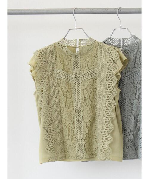ELENCARE DUE(エレンカーレデュエ)の「・ELENCARE DUE イロイロレースノースリブラウス(シャツ/ブラウス・レディース・ブラック/オフホワイト/イエロー/ライトカーキ・FREE)」の7枚目の写真