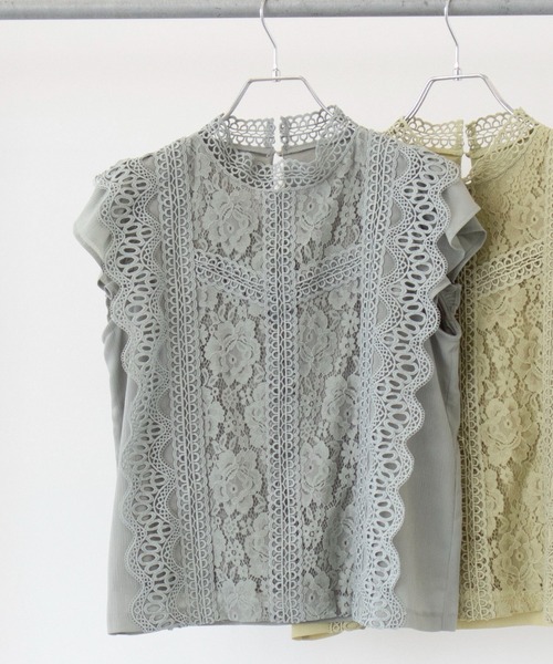 ELENCARE DUE(エレンカーレデュエ)の「・ELENCARE DUE イロイロレースノースリブラウス(シャツ/ブラウス・レディース・ブラック/オフホワイト/イエロー/ライトカーキ・FREE)」の5枚目の写真