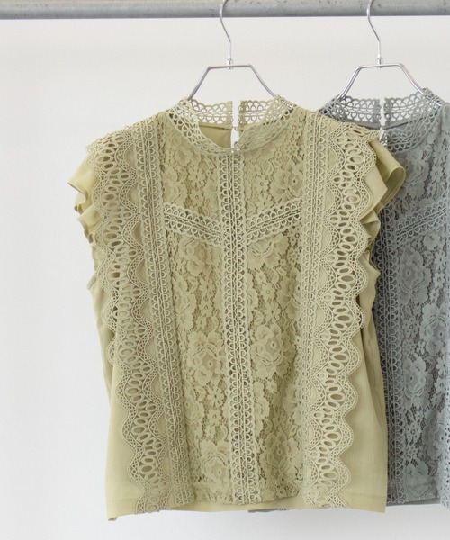 ELENCARE DUE(エレンカーレデュエ)の「・ELENCARE DUE イロイロレースノースリブラウス(シャツ/ブラウス・レディース・ブラック/オフホワイト/イエロー/ライトカーキ・FREE)」の6枚目の写真