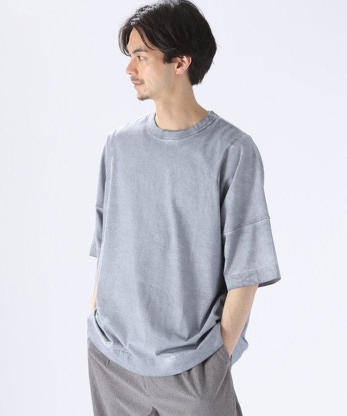 niko and...（ニコアンド）の「ダーティー加工ビッグTシャツ（Tシャツ/カットソー・メンズ・グレー/オレンジ/ライトグリーン・LARGE/MEDIUM）」の2枚目の写真