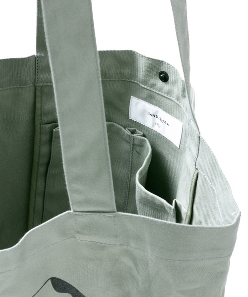 Sandinista(サンディニスタ)の「"SUMMER CAMP" Duck Fabric Tote Bag / ダック生地トートバッグ(ショルダーバッグ・メンズ・ブラック/ブラウン/オリーブ/グリーン系その他・FREE)」の9枚目の写真