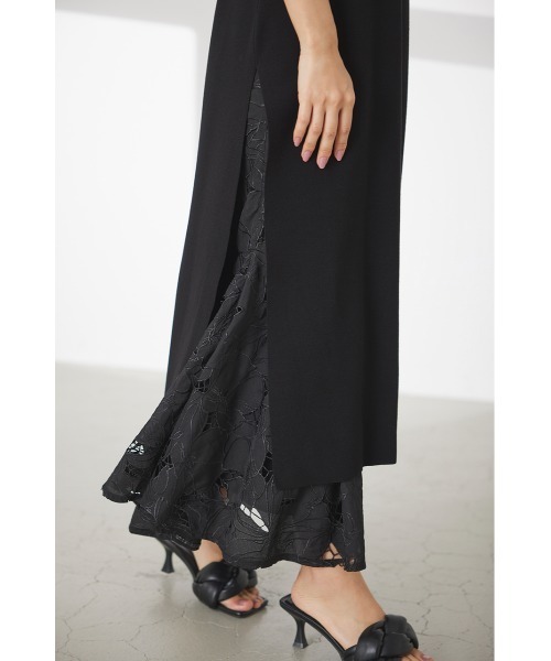 LILIDIA(リリディア)の「ロングスリットニットTOPS(ニット/セーター・レディース・ブラック/ライトピンク/ライトブラウン・MEDIUM/SMALL)」の6枚目の写真