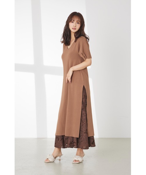 LILIDIA(リリディア)の「ロングスリットニットTOPS(ニット/セーター・レディース・ブラック/ライトピンク/ライトブラウン・MEDIUM/SMALL)」の10枚目の写真