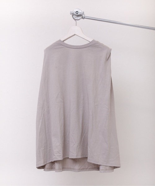 ap retro(アプレトロ)の「肩タックノースリフレアTEE(Tシャツ/カットソー・レディース・グレイッシュベージュ/スミクロ/オフホワイト/ブラック/ブラック×ホワイト/ホワイト×ブラック・FREE)」の20枚目の写真