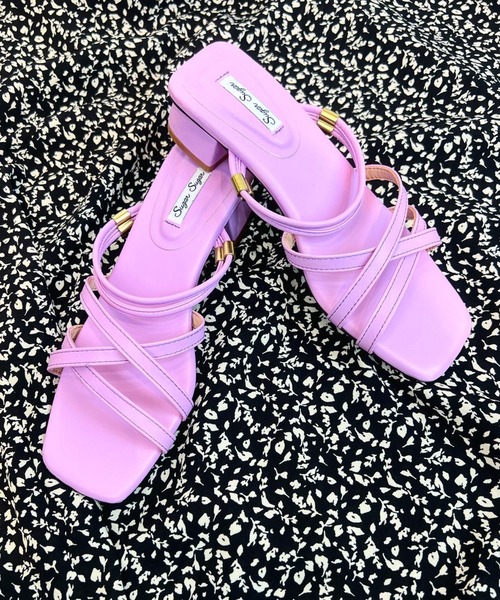 Sugar Sugar(シュガーシュガー)の「【SUGAR SUGAR シュガーシュガー】ローヒール2WAYサンダル(サンダル・レディース・ブラック/グリーン/イエロー/ベージュ/パープル・LL/L/S/M)」の4枚目の写真