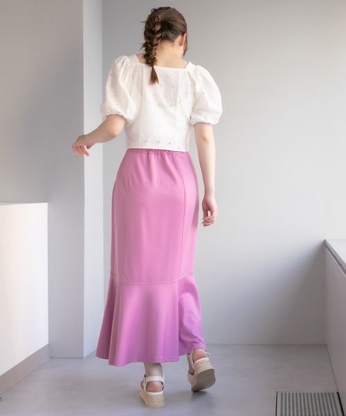 OLIVE des OLIVE(オリーブデオリーブ)の「前開きコンパクトブラウス(シャツ/ブラウス・レディース・ブラック/オフホワイト/オレンジ・FREE)」の6枚目の写真