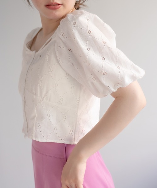 OLIVE des OLIVE(オリーブデオリーブ)の「前開きコンパクトブラウス(シャツ/ブラウス・レディース・ブラック/オフホワイト/オレンジ・FREE)」の8枚目の写真